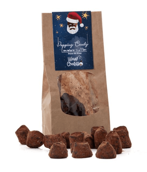 Popping Candy chocolade truffels - Kersteditie - Biologisch afbreekbare zak 130g