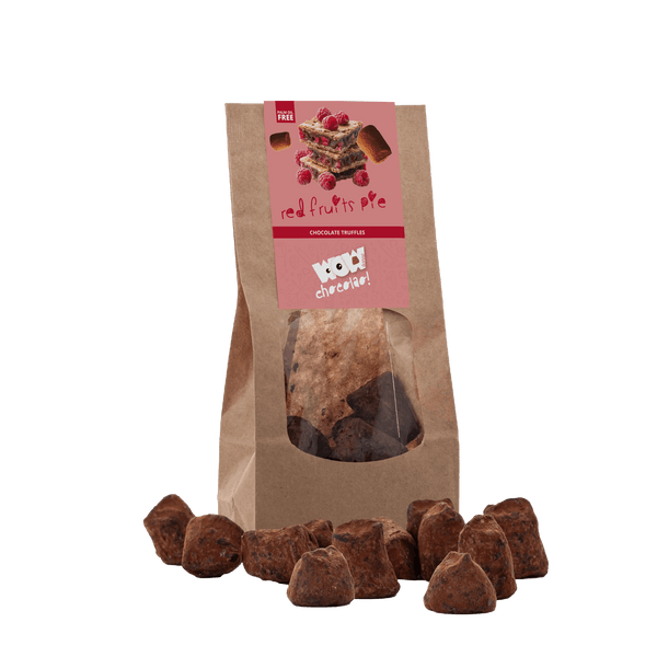 Rode Vruchten Taart Chocolade Truffels - Biologisch afbreekbare zak 130g