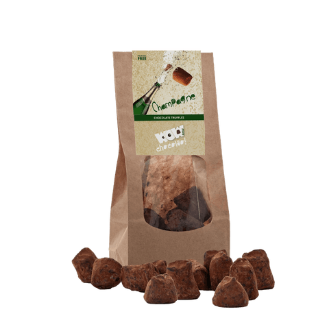 Champagne Chocolate Truffles - Biodegradable packaging 130g - WOW Chocolao!