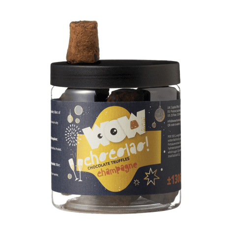 Champagne - New year Chocolate Truffles - Gifting jar 130g - WOW Chocolao!