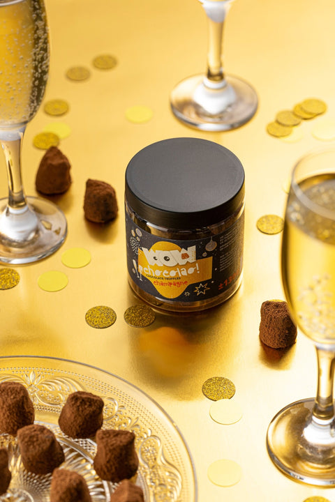 Champagne - New year Chocolate Truffles - Gifting jar 130g - WOW Chocolao!
