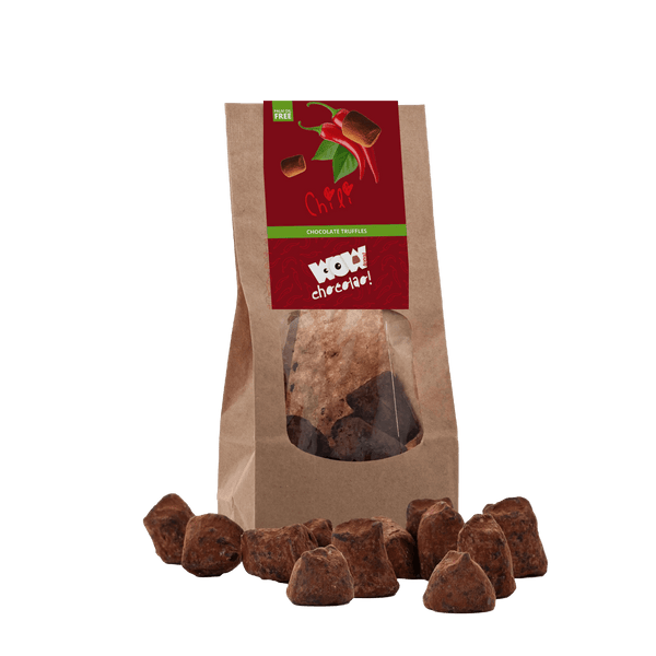 Chili chocolade truffels - Biologisch afbreekbare zak 130g