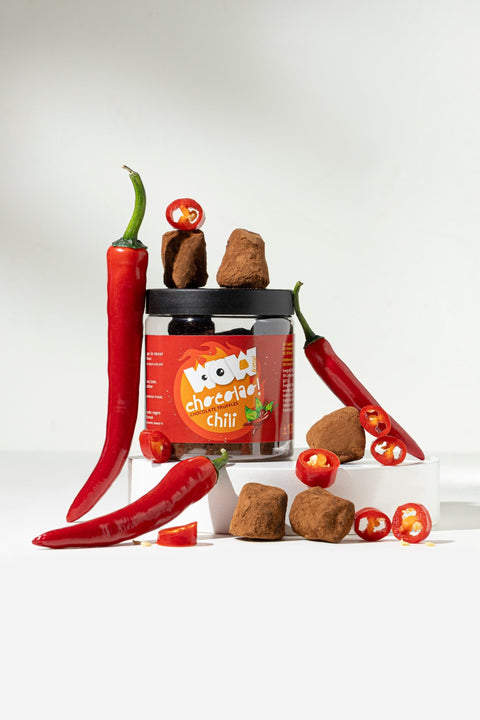 Chili Chocolate Truffles Gift Jar 130g | Spicy Gourmet Chocolate - WOW Chocolao!