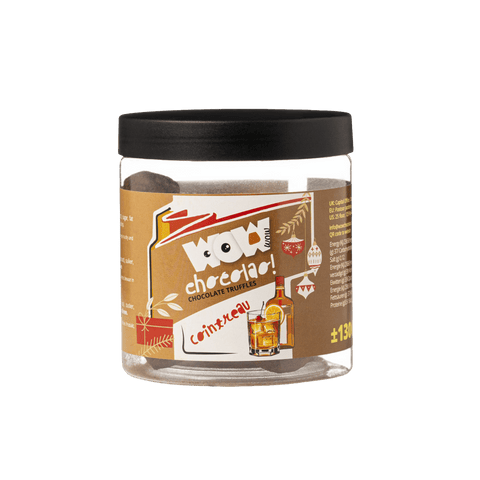 Cointreau Christmas Truffles Gift Jar 130g | Orange Liqueur Chocolate - WOW Chocolao!
