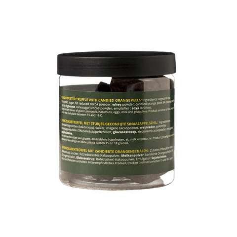 Confit Orange Christmas Truffles Gift Jar 130g | Festive Orange Chocolate - WOW Chocolao!