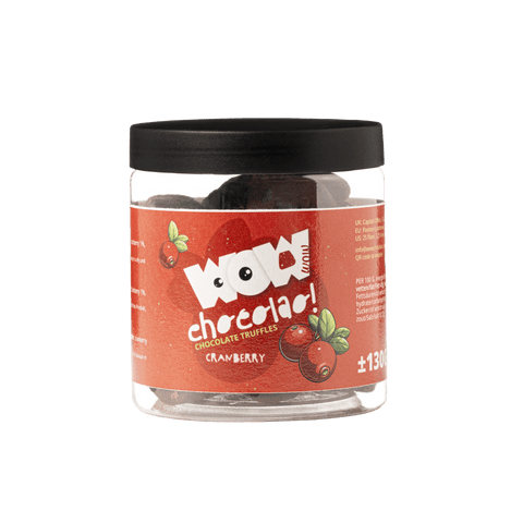 Cranberry Chocolate Truffles Gift Jar 130g | Fruity Luxury Chocolate - WOW Chocolao!
