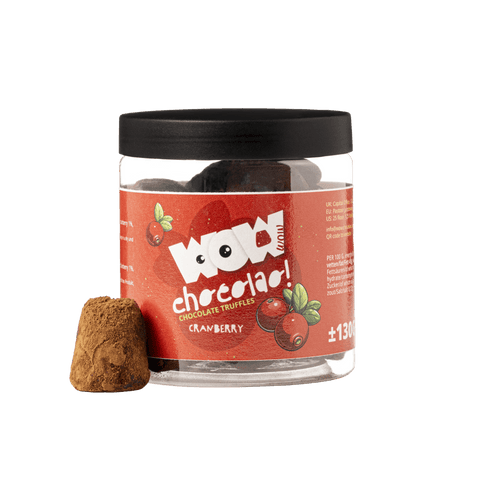Cranberry Chocolate Truffles Gift Jar 130g | Fruity Luxury Chocolate - WOW Chocolao!
