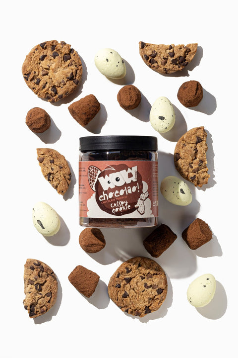 Crispy Cookies - Easter chocolate truffles - Gifting jar 130g - WOW Chocolao!