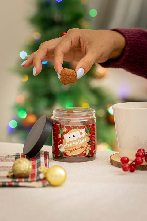 Gingerbread Christmas Truffles Gift Jar 130g | Cozy Holiday Chocolate - WOW Chocolao!