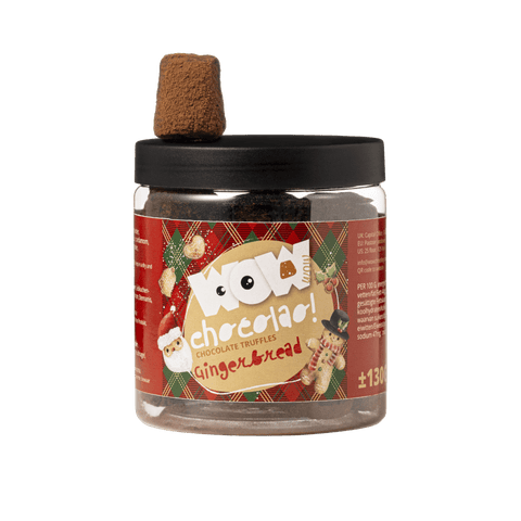 Gingerbread Christmas Truffles Gift Jar 130g | Cozy Holiday Chocolate - WOW Chocolao!