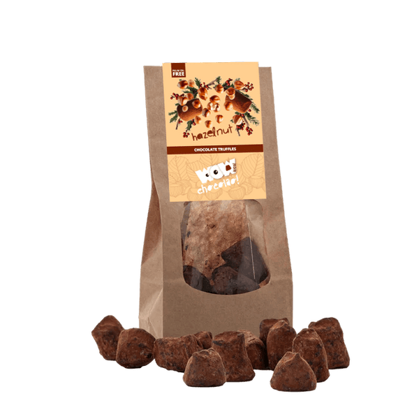 Hazelnoot chocolade truffels - Kersteditie - Biologisch afbreekbare zak 130g