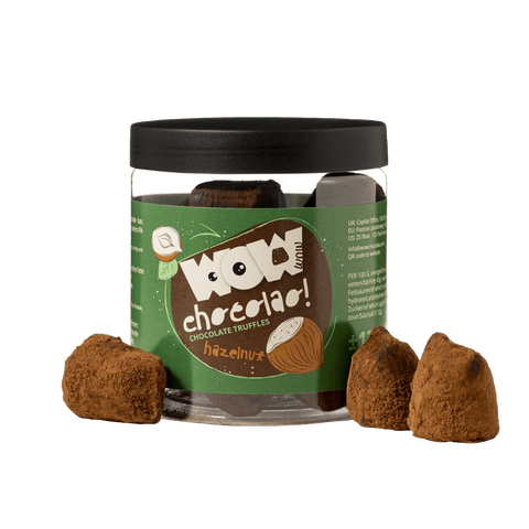 Hazelnut Chocolate Truffles Gift Jar 130g | Roasted Nut Chocolate - WOW Chocolao!