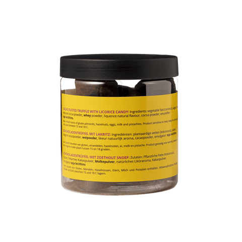 Liquorice Chocolate Truffles Gift Jar 130g | Gourmet Liquorice Chocolate - WOW Chocolao!