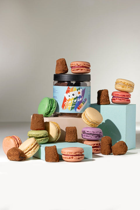 Macaron Pride Chocolate Truffles Gift Jar 130g | Colorful Luxury Chocolate - WOW Chocolao!