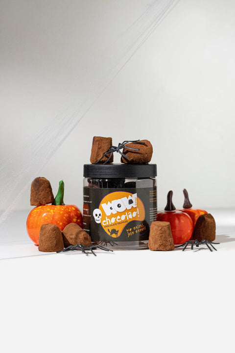 No Tricks Just Treats Truffles Gift Jar 130g | Halloween Chocolate - WOW Chocolao!