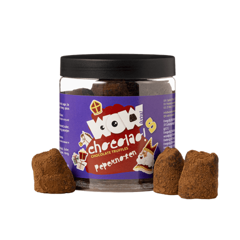 Pepernoten Chocolate Truffles Gift Jar 130g | Sinterklaas Chocolate - WOW Chocolao!