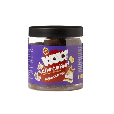 Pepernoten Chocolate Truffles Gift Jar 130g | Sinterklaas Chocolate - WOW Chocolao!