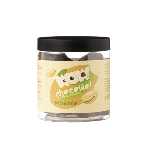 Pistachio Chocolate Truffles Gift Jar 130g | Gourmet Pistachio Chocolate - WOW Chocolao!