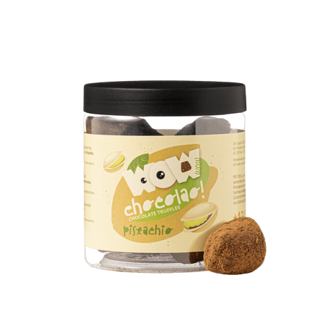 Pistachio Chocolate Truffles Gift Jar 130g | Gourmet Pistachio Chocolate - WOW Chocolao!