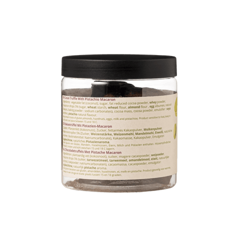 Pistachio Macaron Chocolate Truffles Gift Jar 130g | Pistachio Luxury Chocolate - WOW Chocolao!