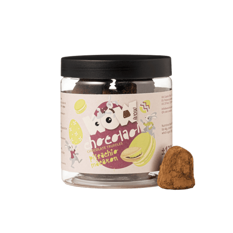 Pistachio Macaroon Chocolate Truffles - 130g Easter Gifting Jar - WOW Chocolao!