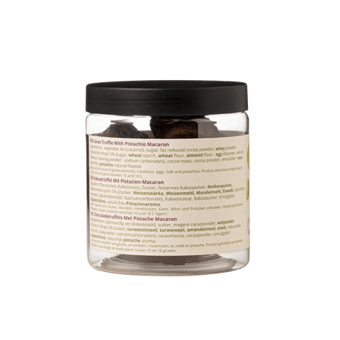 Pistachio Macaroon Chocolate Truffles - 130g Valentine Gifting Jar - WOW Chocolao!