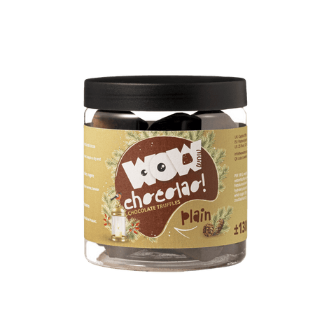 Plain Chocolate Truffles - Christmas Edition - Gifting jar 130g - WOW Chocolao!