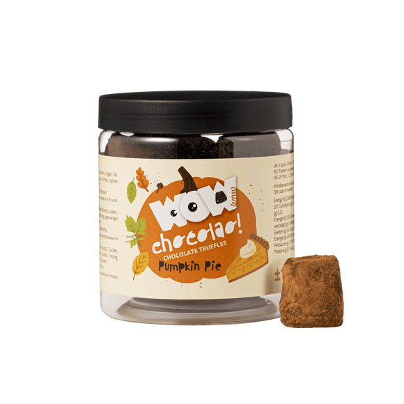 Pumpkin Pie Chocolate Truffles Gift Jar 130g | Autumn Dessert Chocolate - WOW Chocolao!