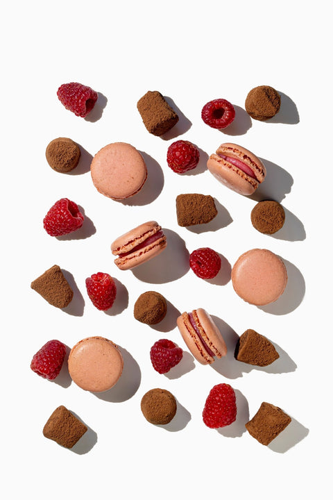 Raspberry Macaron chocolate truffles - bulk - WOW Chocolao!
