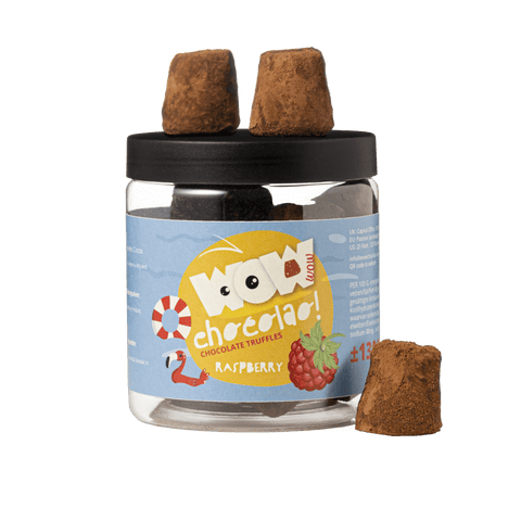Raspberry Summer Truffles Gift Jar 130g | Fruity Summer Chocolate - WOW Chocolao!