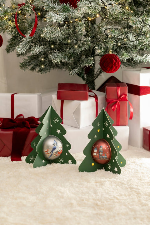 Silver Blue Jay Christmas Bauble Filled with Crunchy Truffle Pops 100g - WOW Chocolao!
