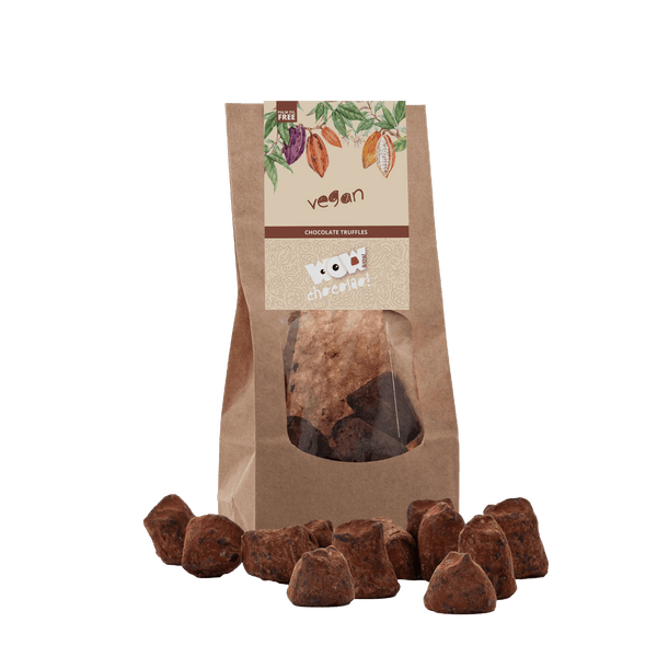Veganistische Chocolade Truffels - Biologisch afbreekbare zak 130g