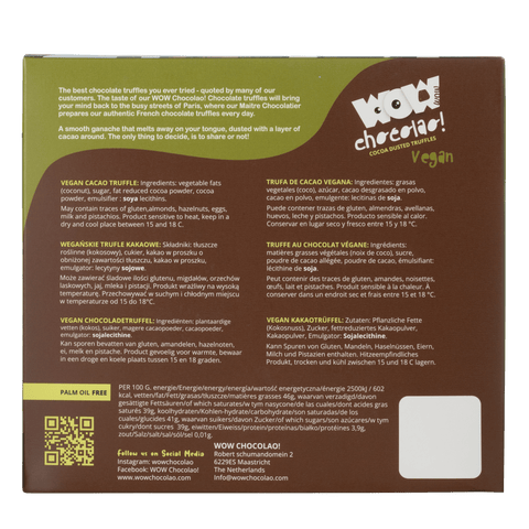 Vegan Chocolate Truffles XL Box 250g | Dairy - Free Luxury Chocolate - WOW Chocolao!