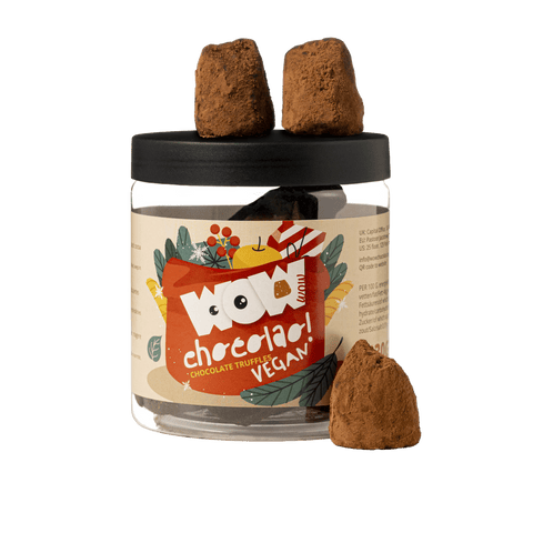 Vegan Christmas Truffles Gift Jar 130g | Dairy - Free Holiday Chocolate - WOW Chocolao!